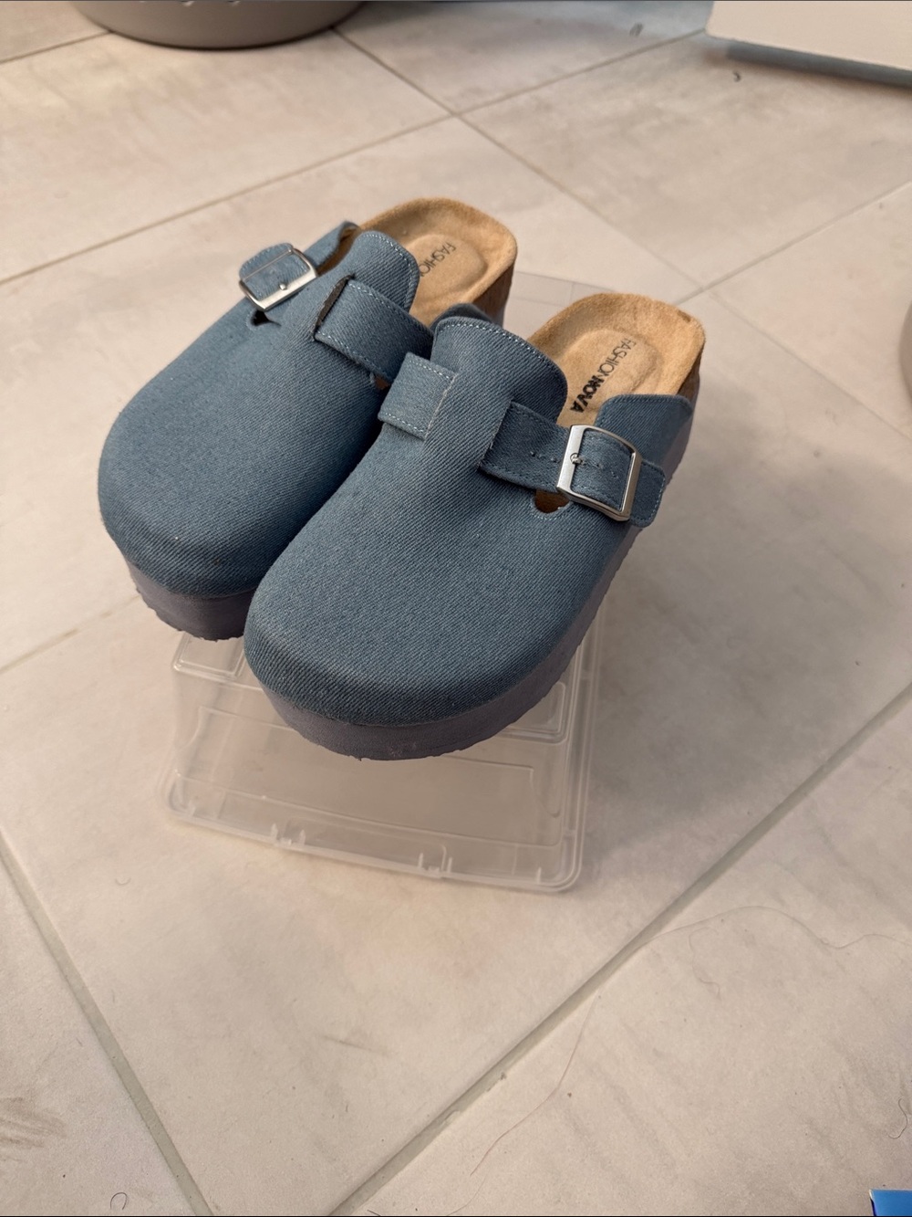 Fashion Nova Denim Platform Clogs